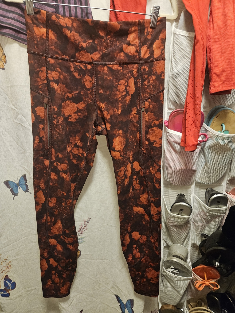 Athleta Kids Floral Tie-Dye Leggings - Orange/Brown